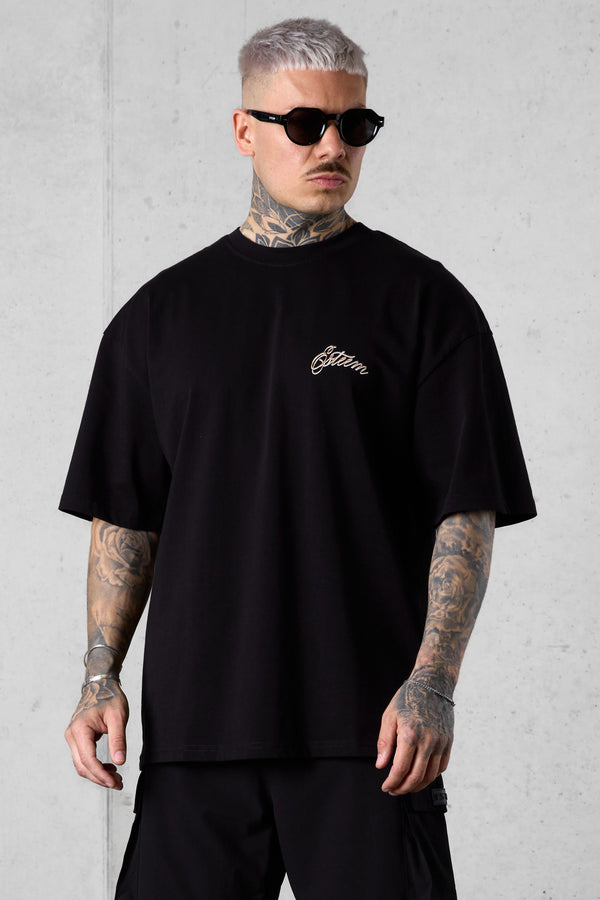 BLACK MARBELLA SIGNATURE OVERSIZED TEE