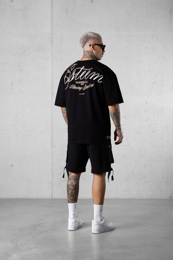 BLACK MARBELLA SIGNATURE OVERSIZED TEE