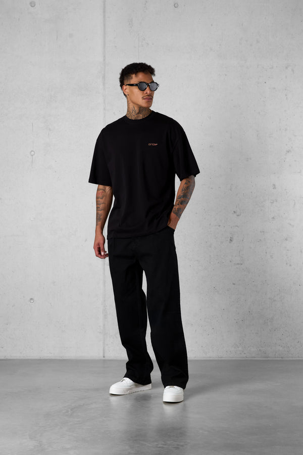 BLACK MIXED COLORS ESSENTIAL OVERSIZED TEE