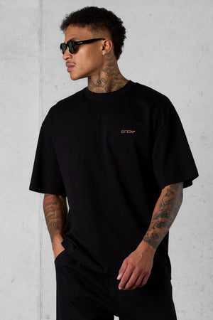 BLACK MIXED COLORS ESSENTIAL OVERSIZED TEE