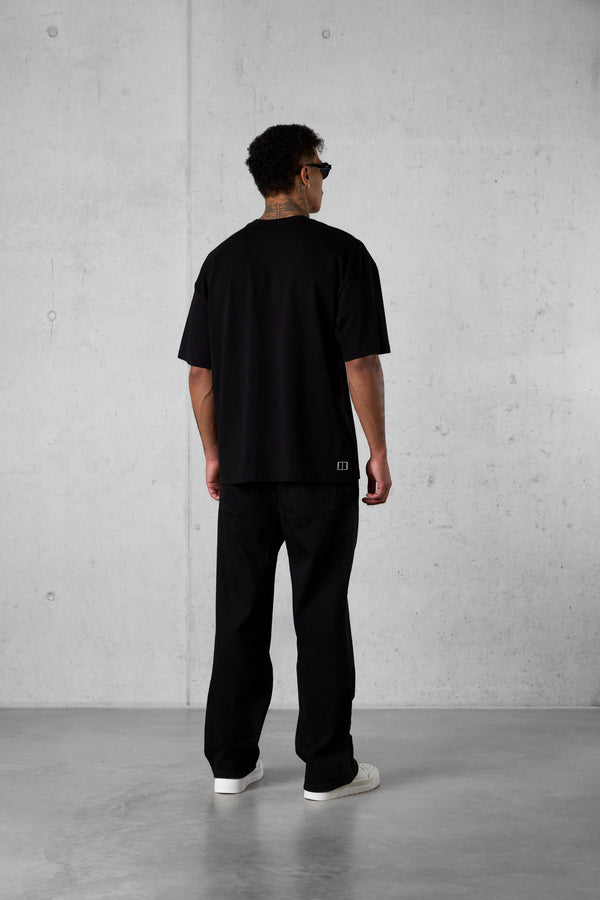 BLACK MIXED COLORS ESSENTIAL OVERSIZED TEE