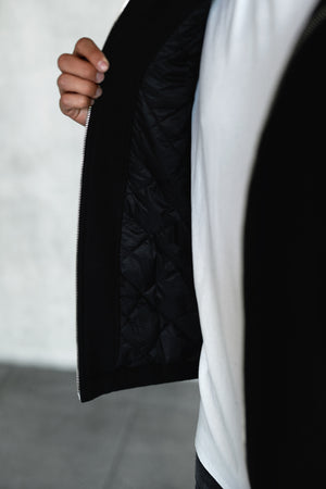 BLACK OVERSIZED FLANNEL JACKET