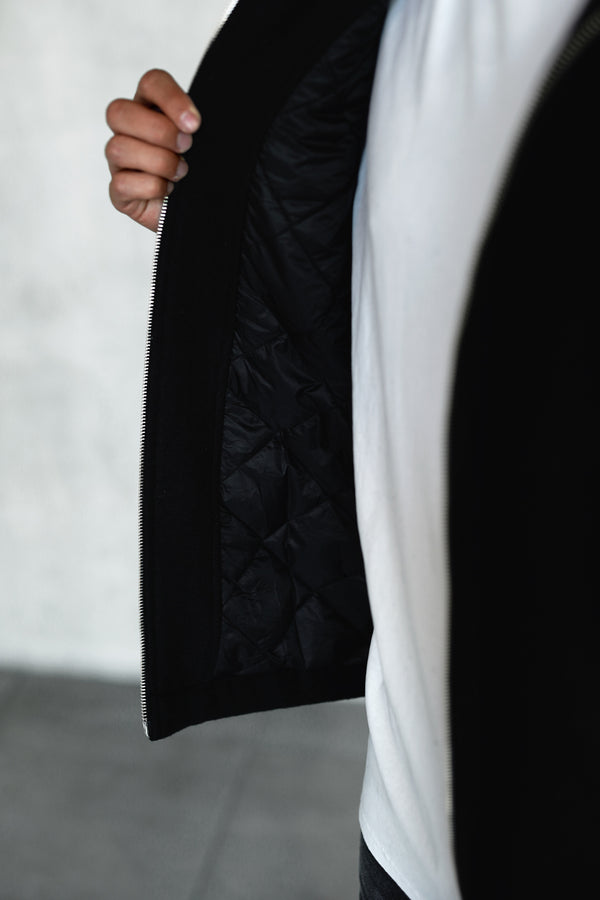 BLACK OVERSIZED FLANNEL JACKET
