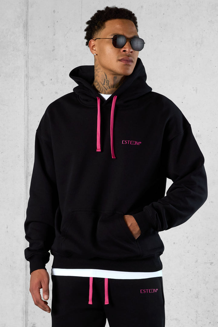 BLACK PINK DISCREET OVERSIZED HOODIE