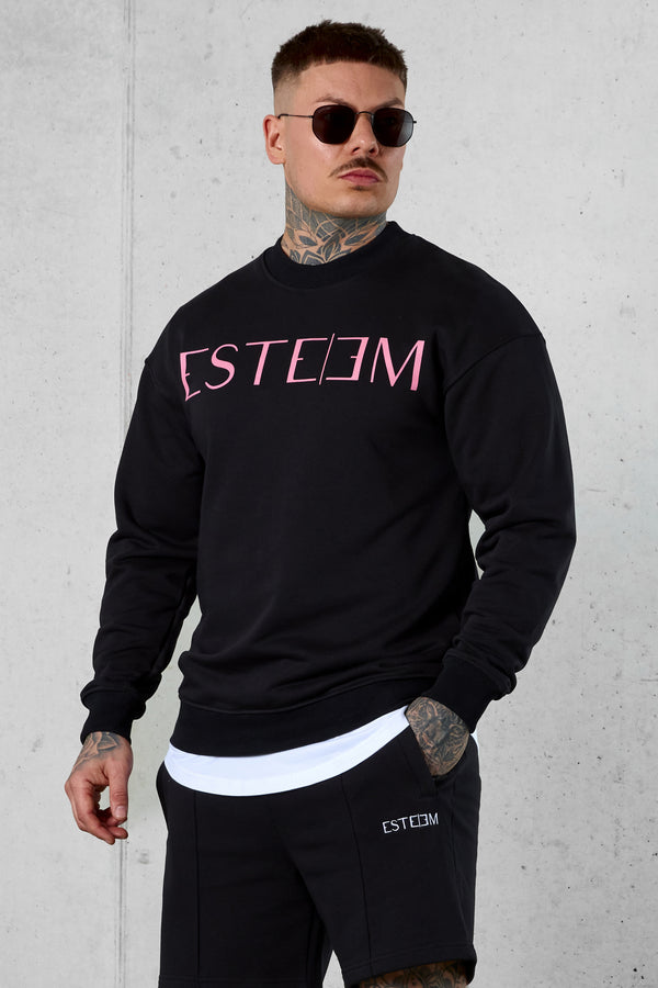 BLACK PINK LETTERING SWEATER