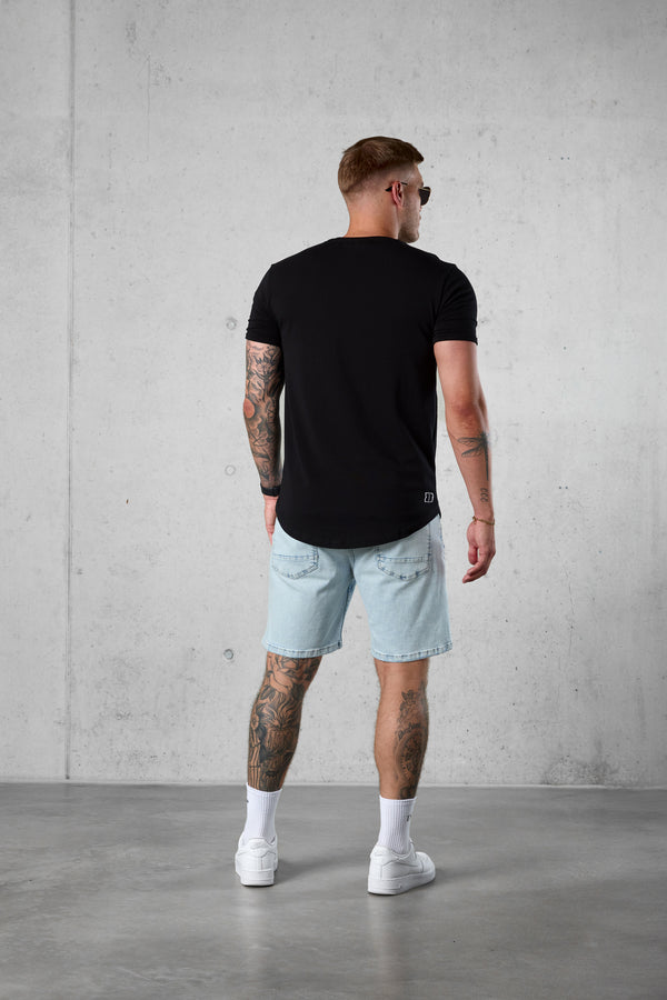 BLACK SPIRAL BUTTERFLY LOGO TEE