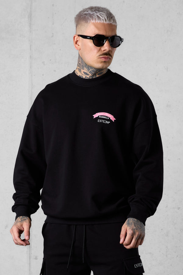 BLACK SUMMER ROMANCE OVERSIZED SWEATER