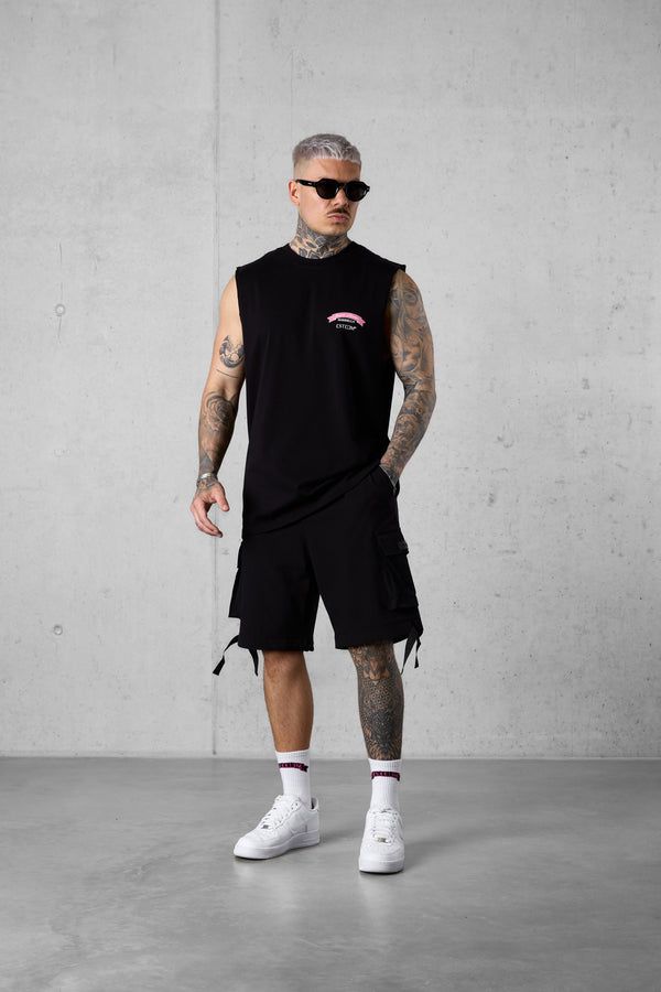 BLACK SUMMER ROMANCE OVERSIZED TANK TEE
