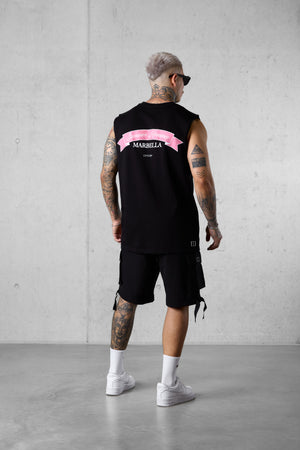 BLACK SUMMER ROMANCE OVERSIZED TANK TEE