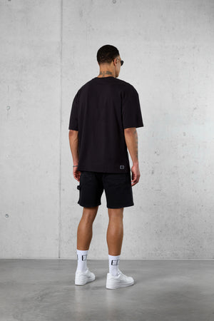 BLACK SUNSET POCKET OVERSIZED TEE
