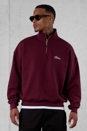CABERNET SIGNATURE OVERSIZED HALFZIP SWEATER