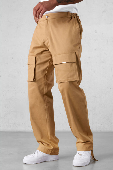 CAMEL CARGO CHINO PANTS