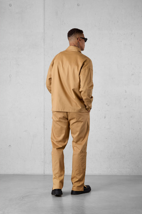 CAMEL CARGO OVERSIZED CHINO SHIRT