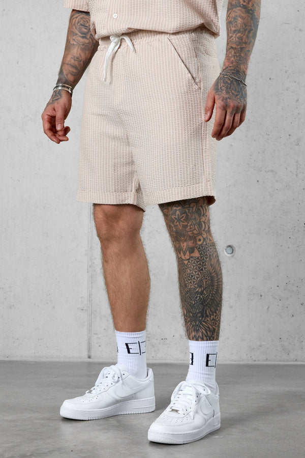 CAPPUCCINO STRIPED SHORTS