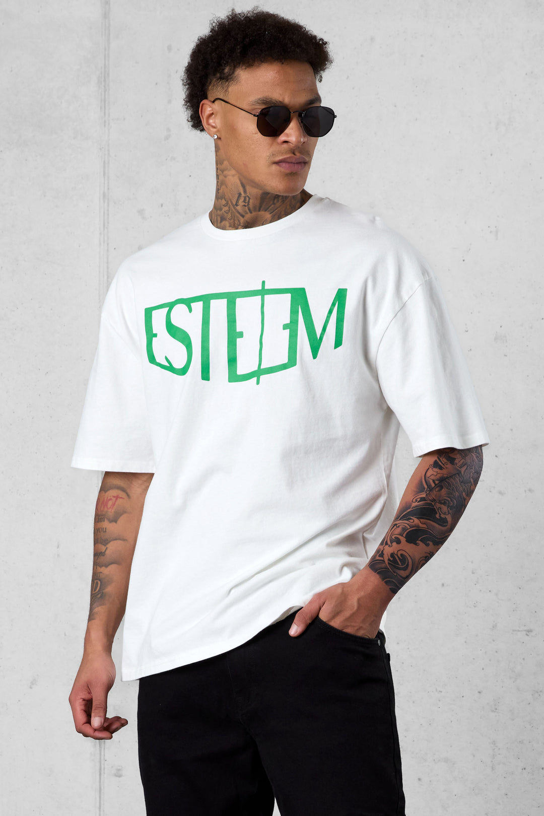 COCONUT GREEN ARC OVERSIZED TEE