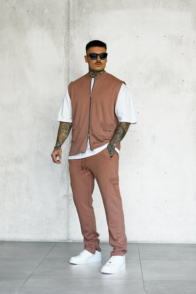 COGNAC DISCREET POCKET SWEATVEST