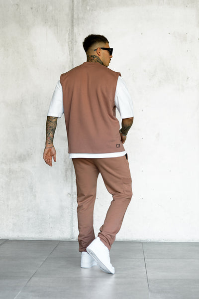COGNAC DISCREET POCKET SWEATVEST