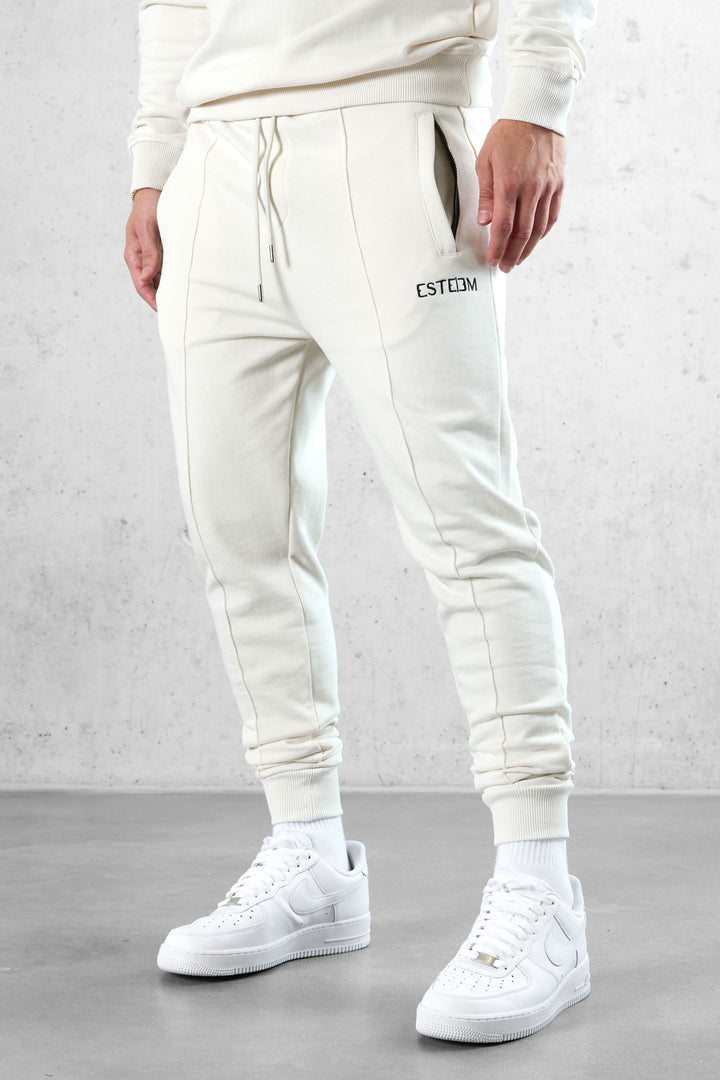 CREAM BASIC SWEATPANTS