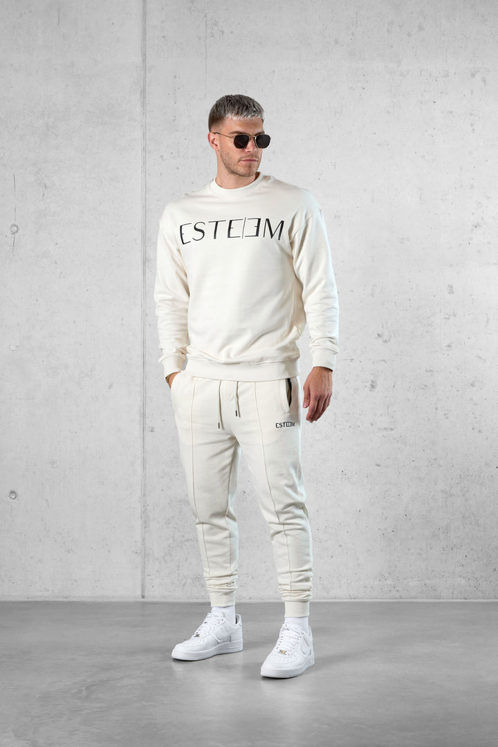 CREAM BASIC SWEATPANTS