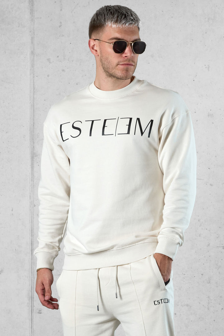 CREAM LETTERING SWEATER