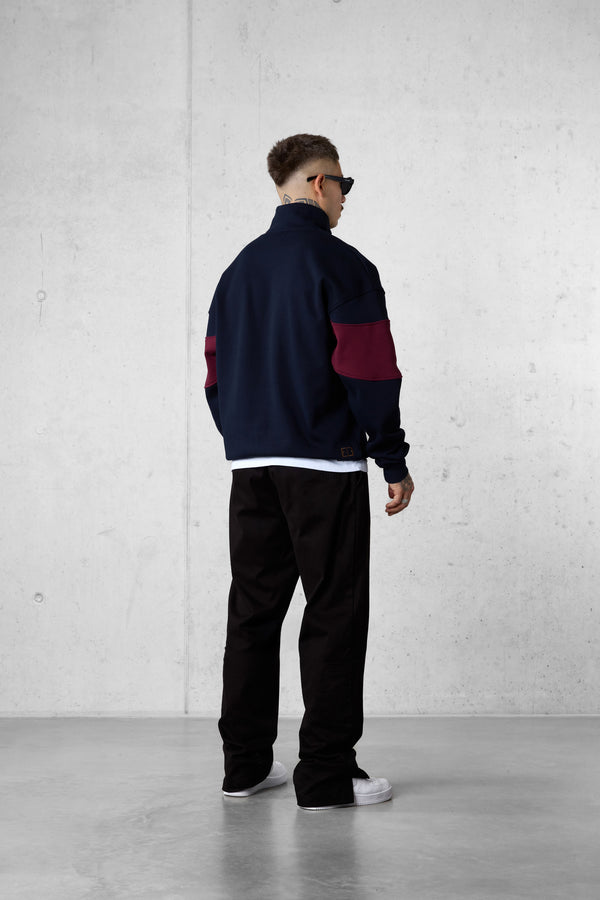 DARKSAPPHIRE SIGNATURE AESTHETICS OVERSIZED HALFZIP SWEATER