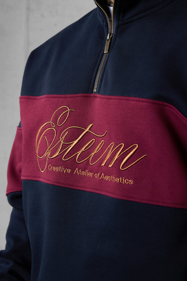 DARKSAPPHIRE SIGNATURE AESTHETICS OVERSIZED HALFZIP SWEATER