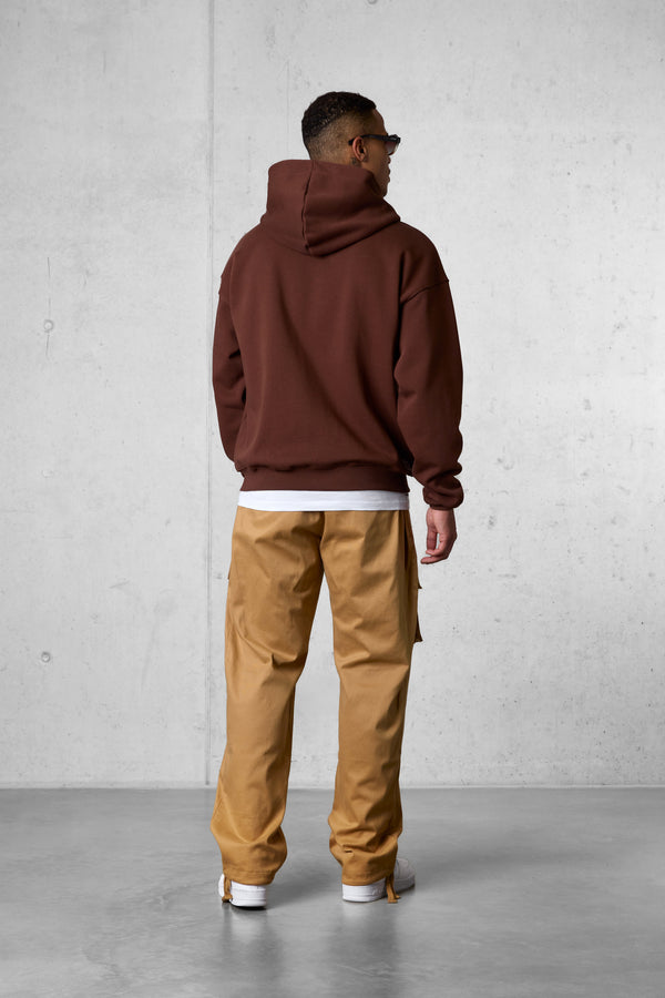 DOWNTOWNBROWN SIGNATURE OVERSIZED ZIP HOODIE