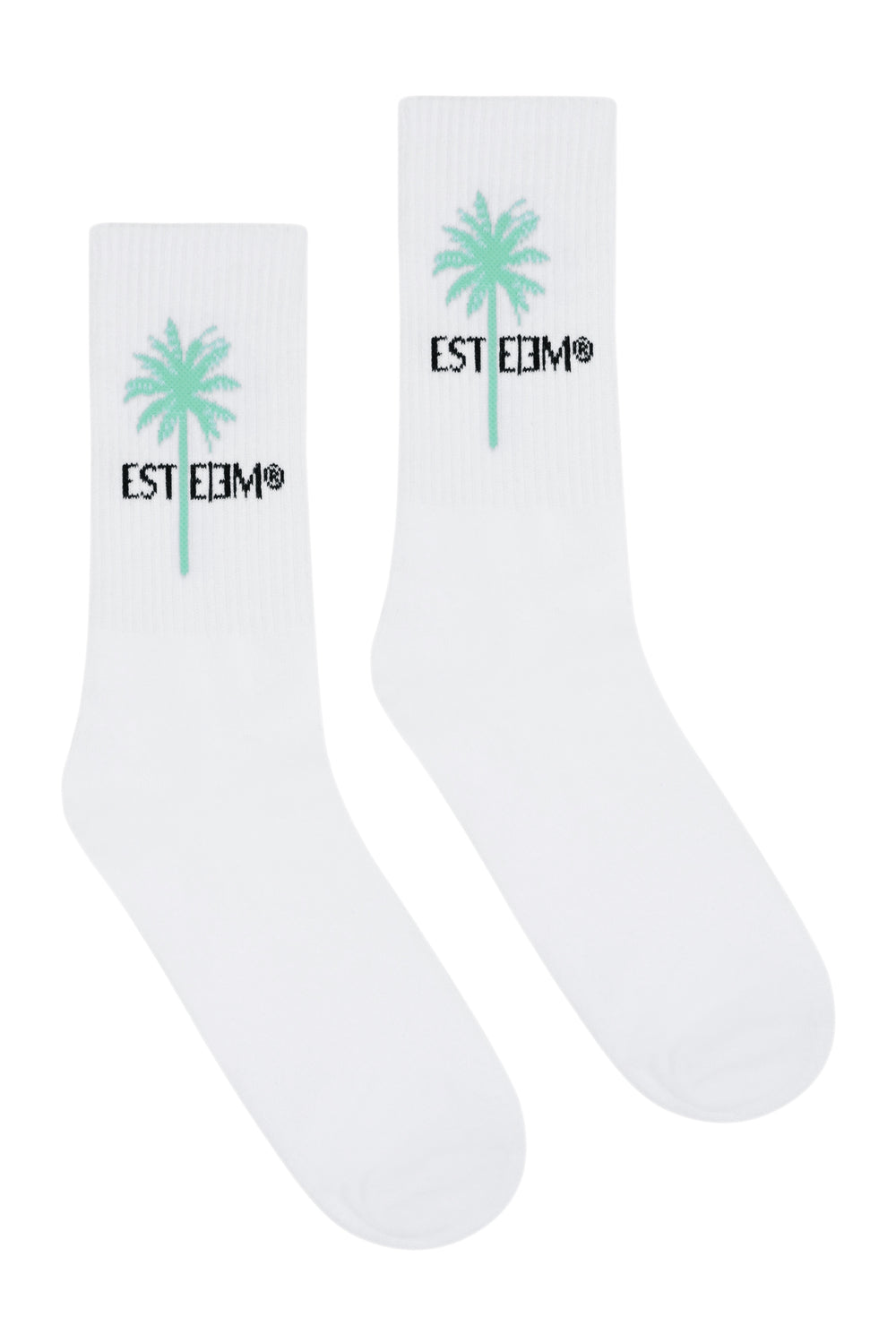 WHITE BEACHGREEN PALM SOCKS