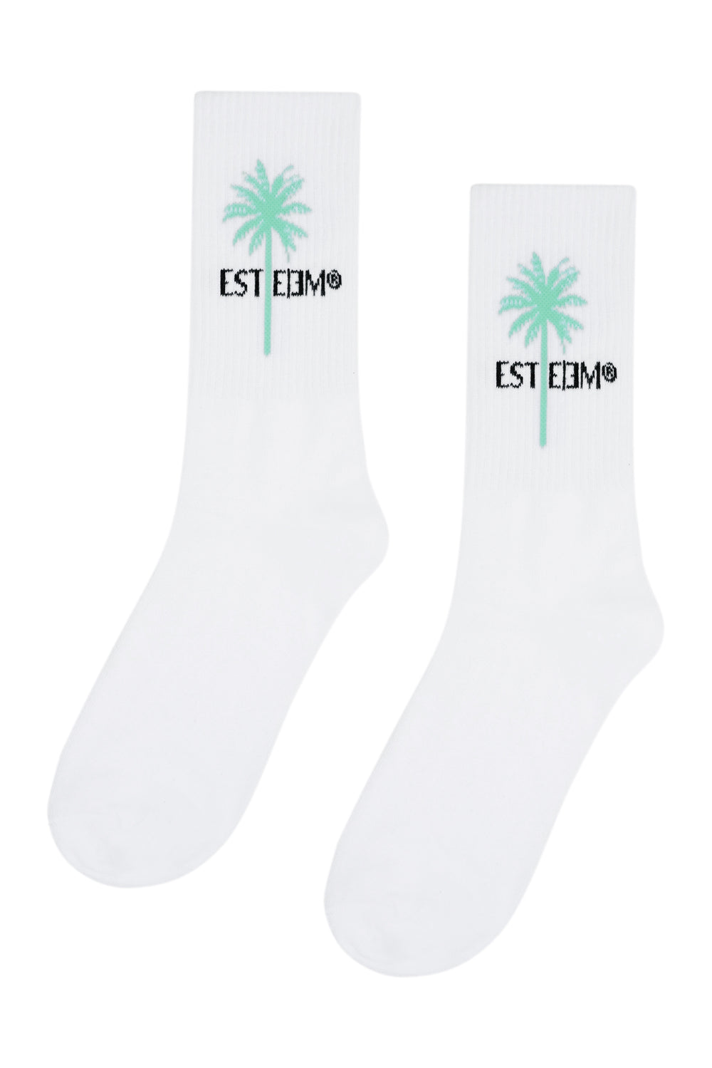 WHITE BEACHGREEN PALM SOCKS