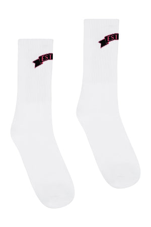 WHITE BANDEROLE SOCKS