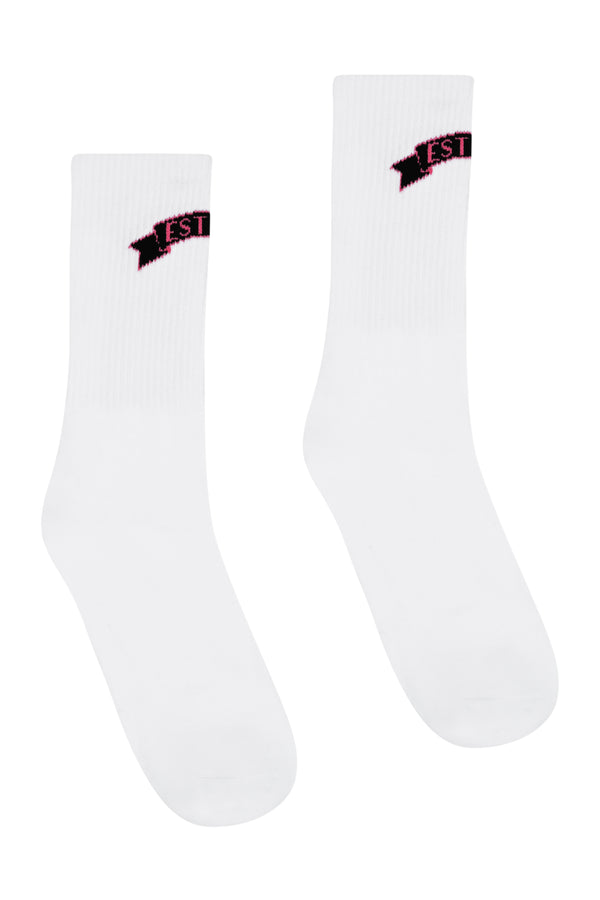 WHITE BANDEROLE SOCKS