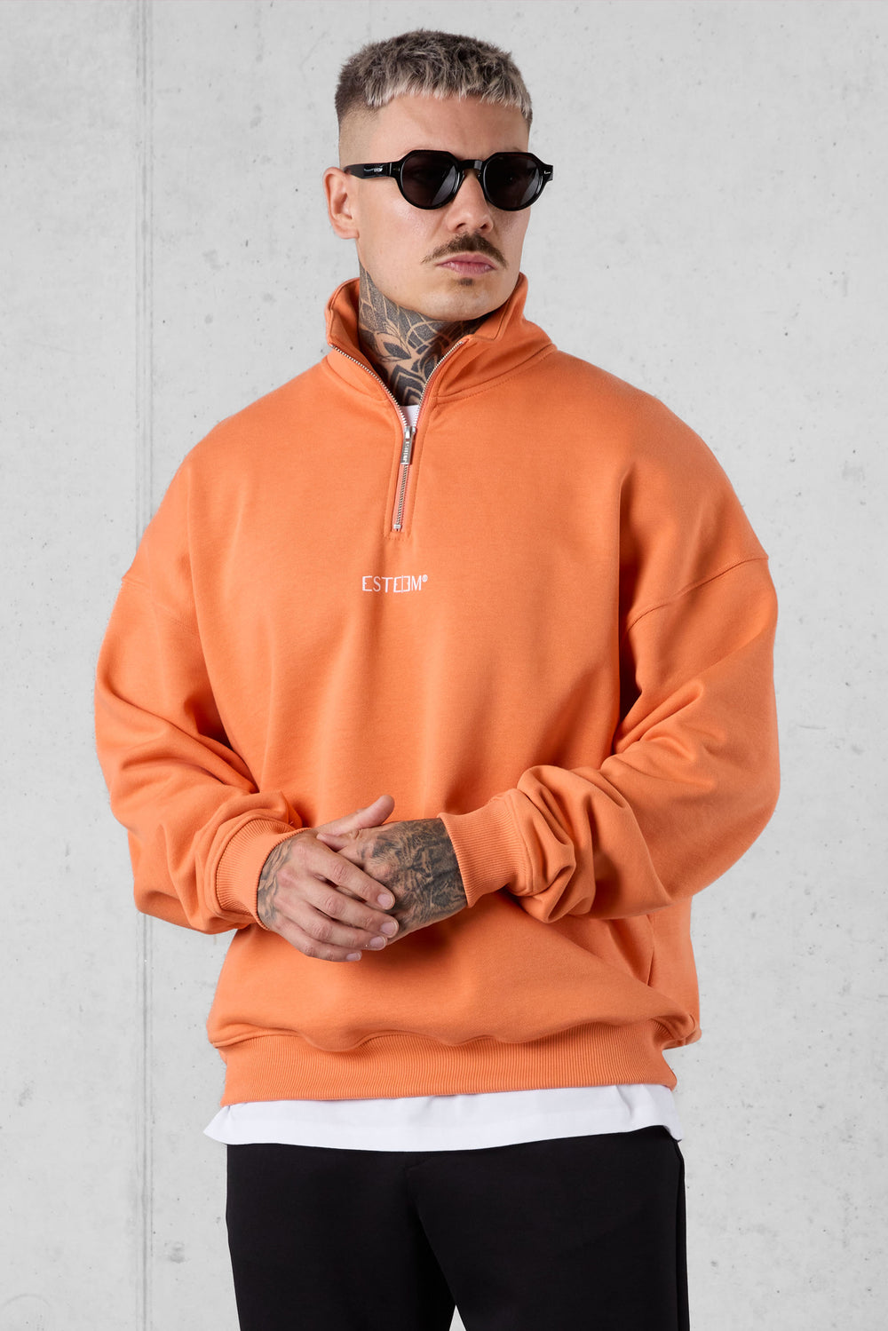 DUSTYORANGE DISCREET HALFZIP SWEATER