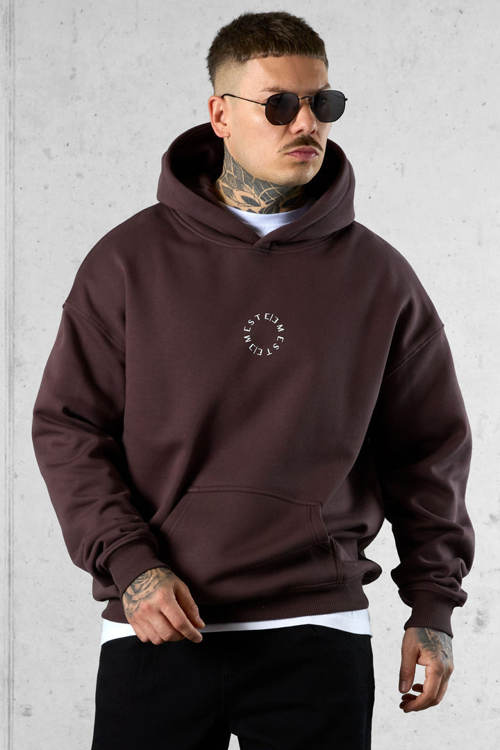 ESPRESSO MIXED CIRCLES OVERSIZED HOODIE