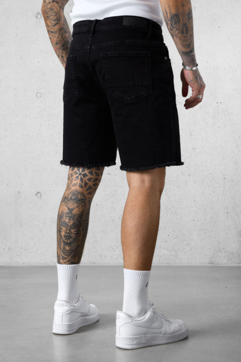 WASHED BLACK DISTRESSED JEANSSHORTS
