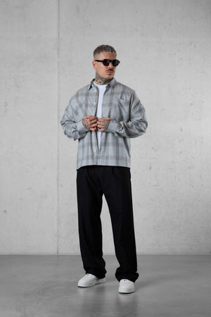 GREYBLUE PLAID OVERSIZED SHIRT