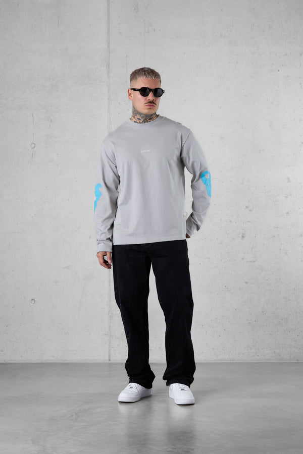 GREY ICED BLURRED HEARTS LONGSLEEVE