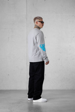 GREY ICED BLURRED HEARTS LONGSLEEVE
