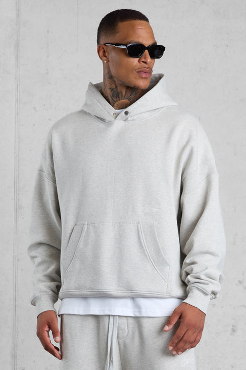 GREY MELANGE SIGNATURE OVERSIZED HOODIE