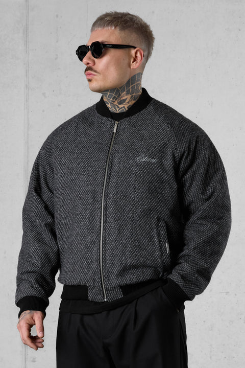 GREY SHADOW BOMBER JACKET