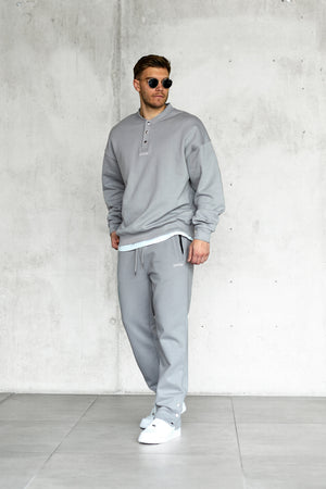 GREY BUTTONS OVERSIZED SWEATER