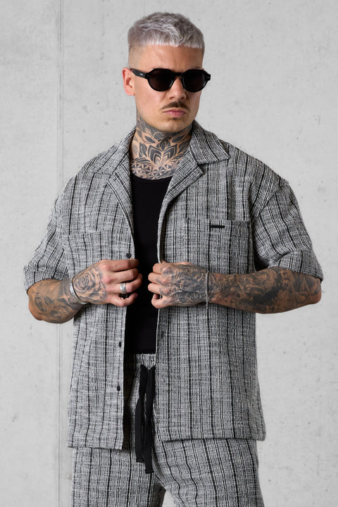 GREY STRIPED JACQUARD SHIRT
