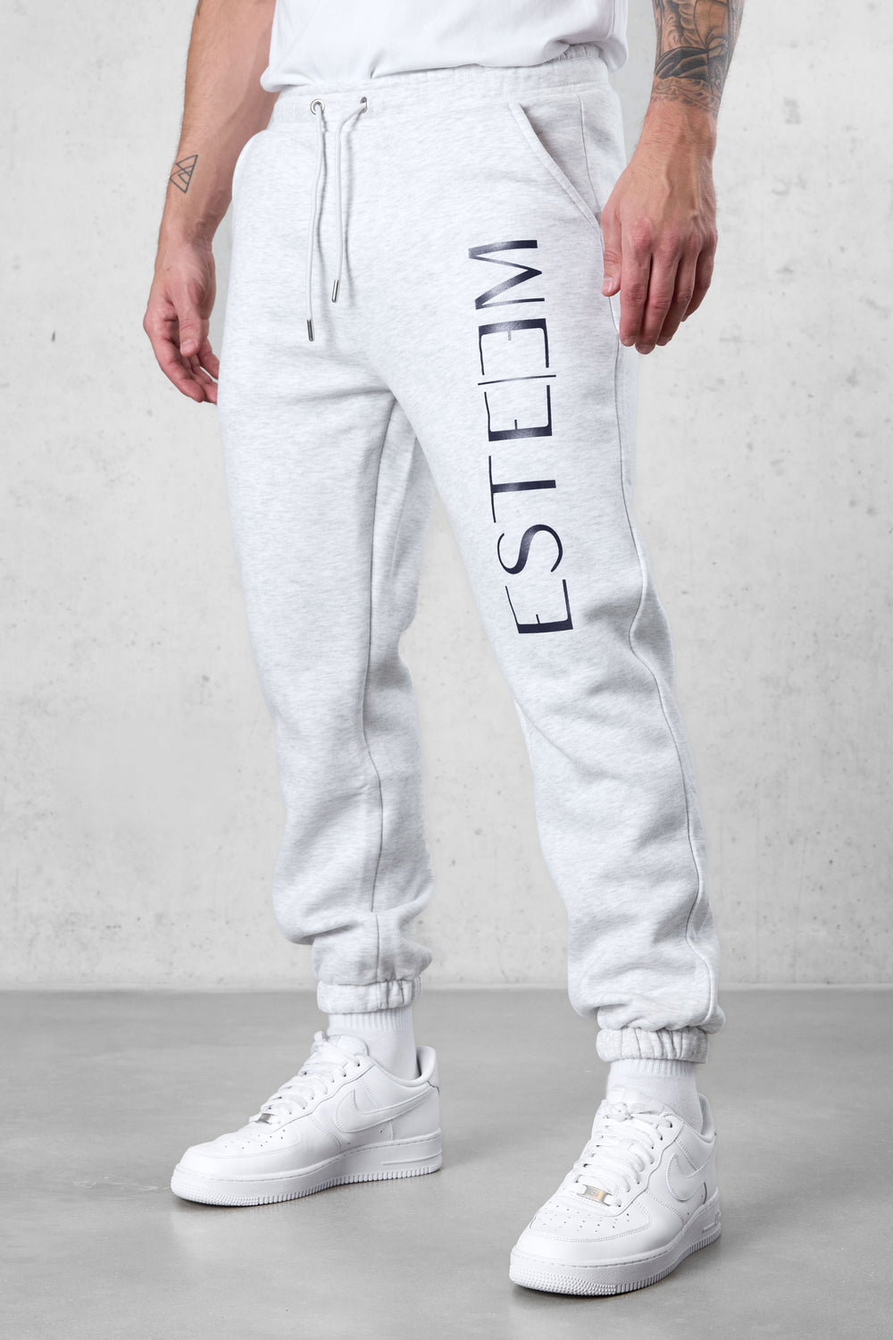 GREY MELANGE LETTERING JOGGER