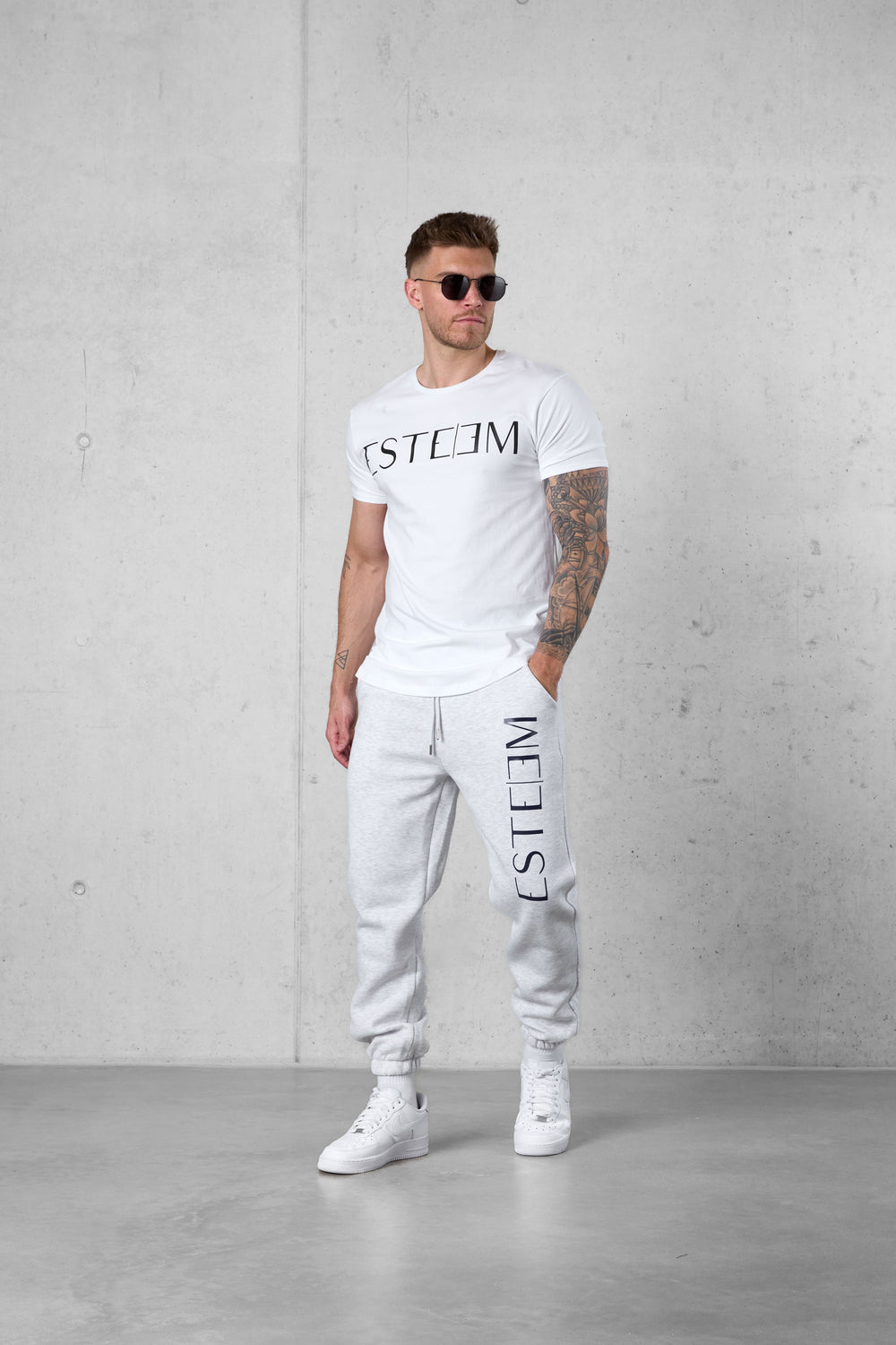 GREY MELANGE LETTERING JOGGER