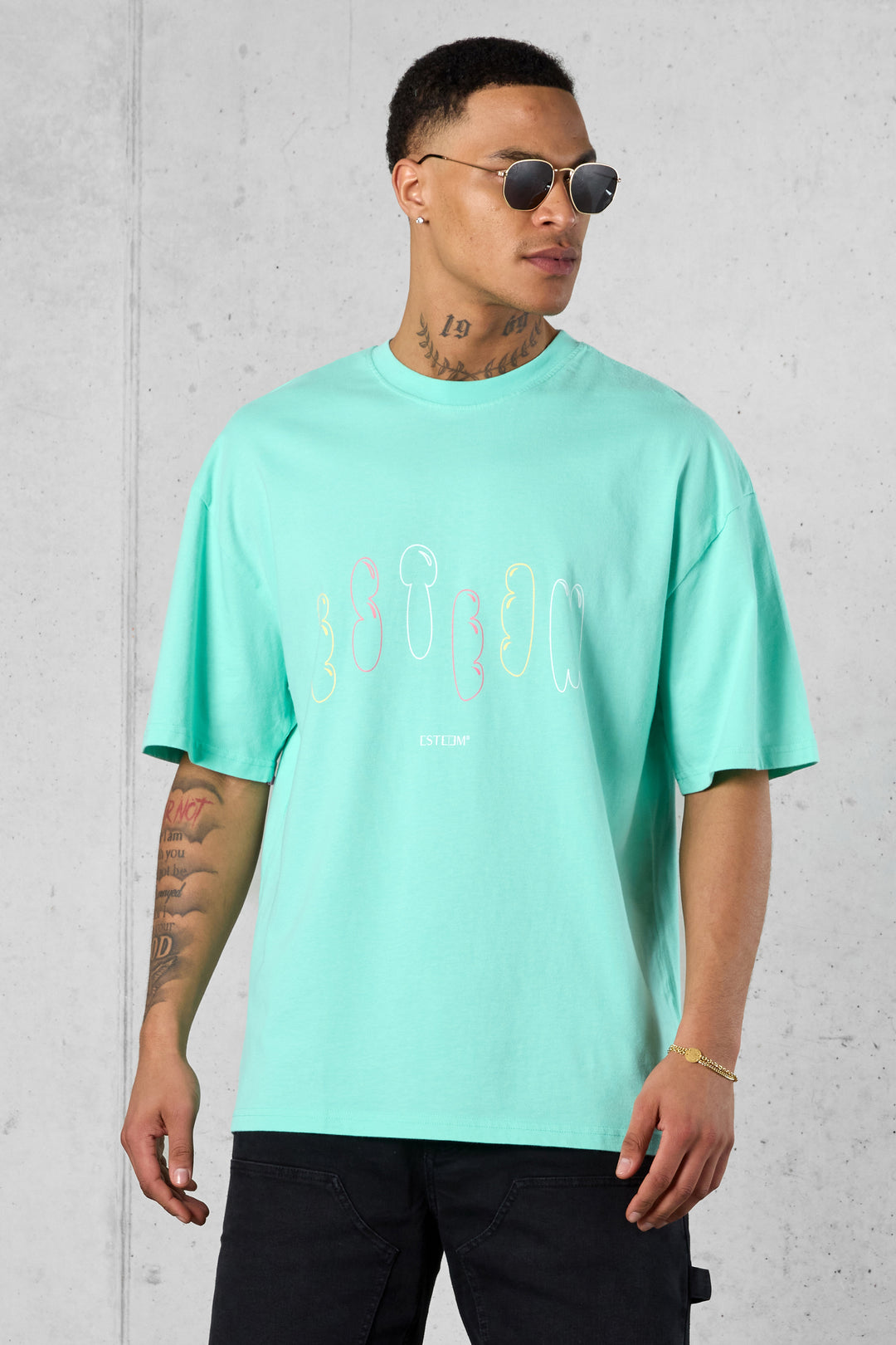 ICEGREEN COLORED BLOWN-UP OVERSIZED TEE
