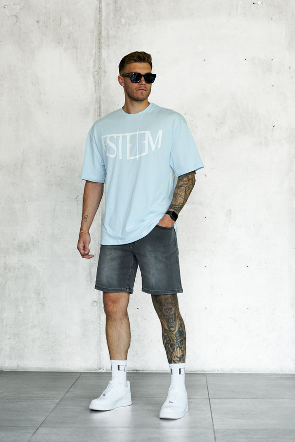 LIGHTBLUE ARC OVERSIZED TEE