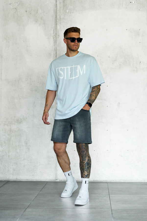 LIGHTBLUE ARC OVERSIZED TEE