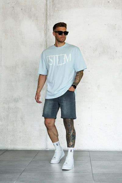 LIGHTBLUE ARC OVERSIZED TEE