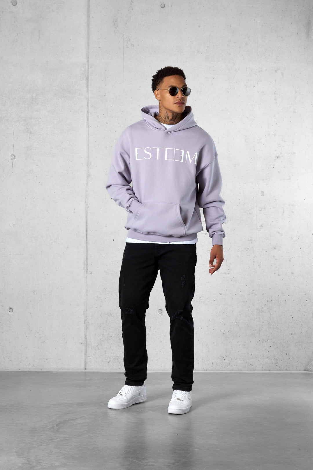 LILAC LETTERING OVERSIZED HOODIE