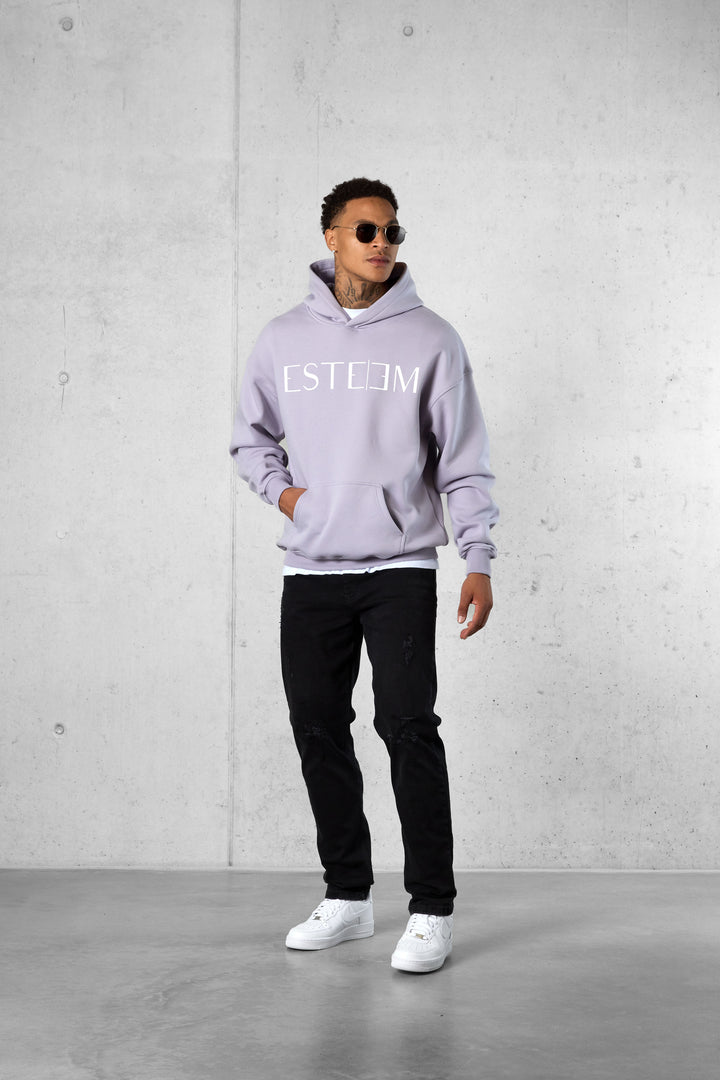 LILAC LETTERING OVERSIZED HOODIE