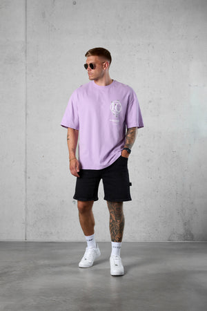 LILAC SPIRAL BUTTERFLY LOGO OVERSIZED TEE
